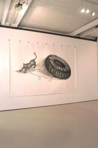 Paolo Canevari, Continenti, 2007, STUDIO STEFANIA MISCETTI, exhibition view, photo by Humberto Nicoletti Serra