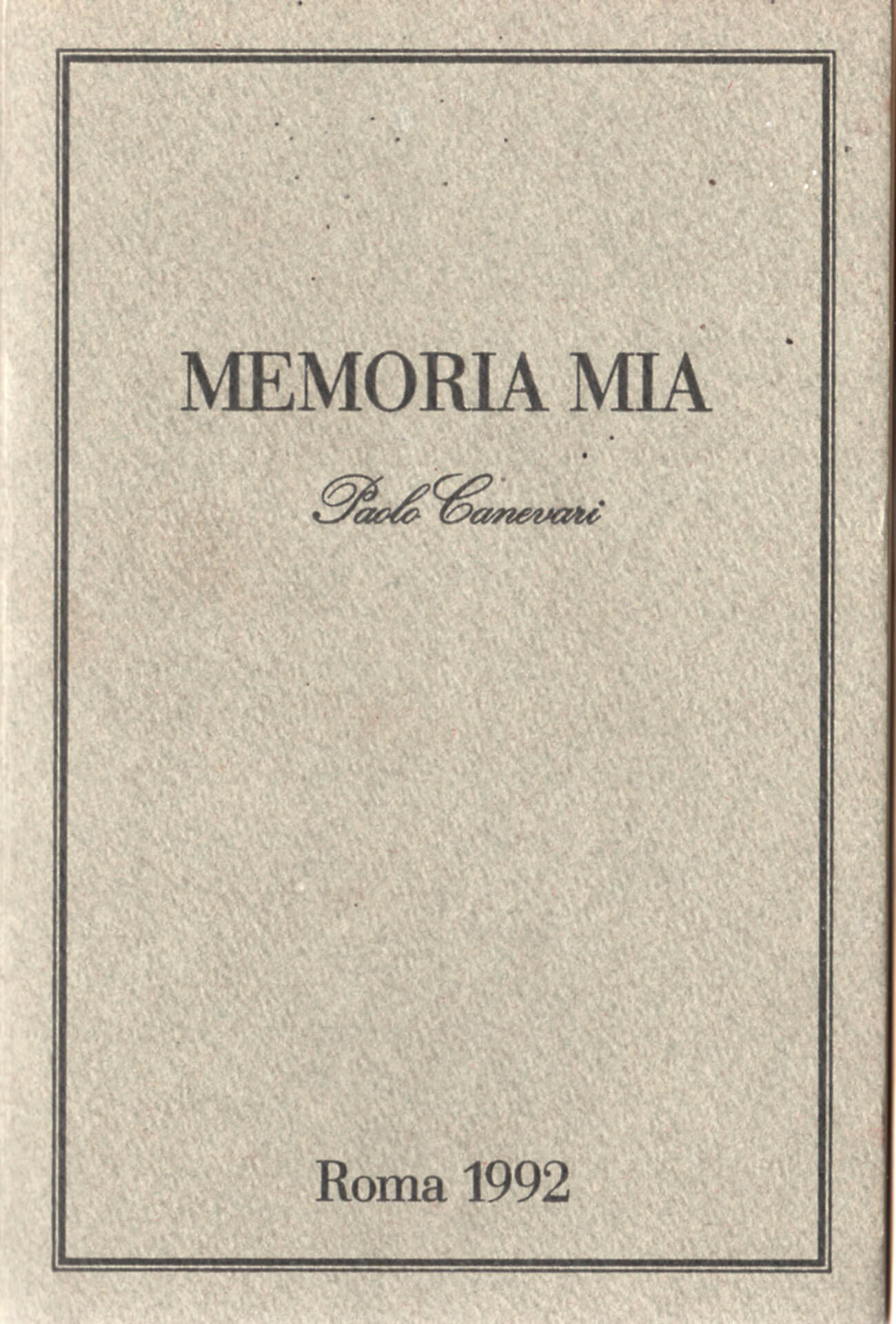 Studio Stefania Miscetti | Catalogues | Paolo Canevari | Memoria mia