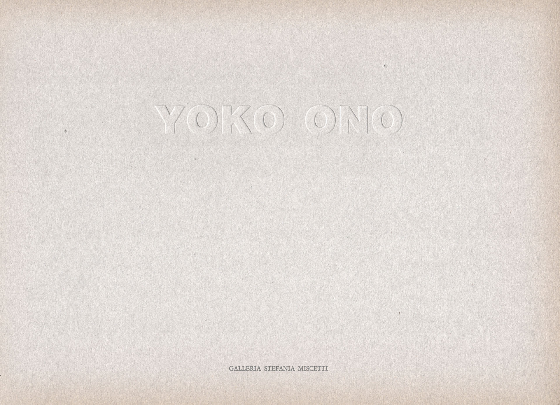 Studio Stefania Miscetti | Catalogues | Yoko Ono | A Piece of Sky