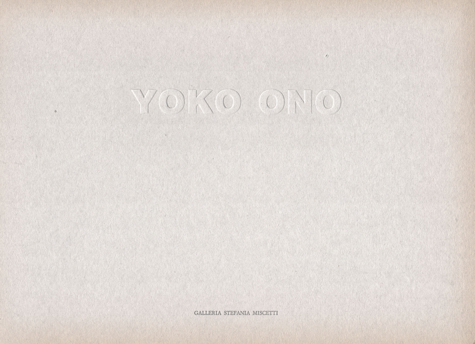 Studio Stefania Miscetti | Catalogues | Yoko Ono | A Piece of Sky