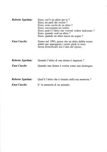 Roberto Sgarlata, Vestire il silenzio, 1993, catalogue