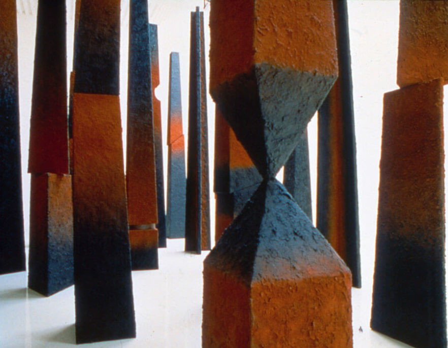 Fiorella Rizzo, Cripta, earth, iron, wood, variable dimension, 1991, STUDIO STEFANIA MISCETTI, exhibition view