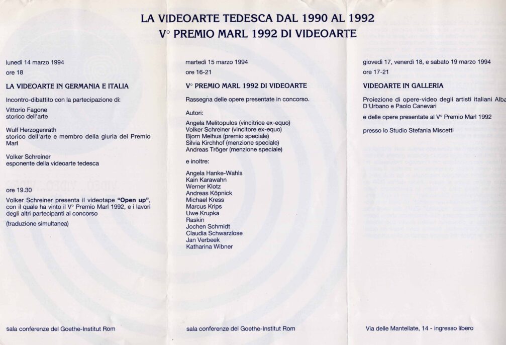 Video Video Video, 1994, invitation